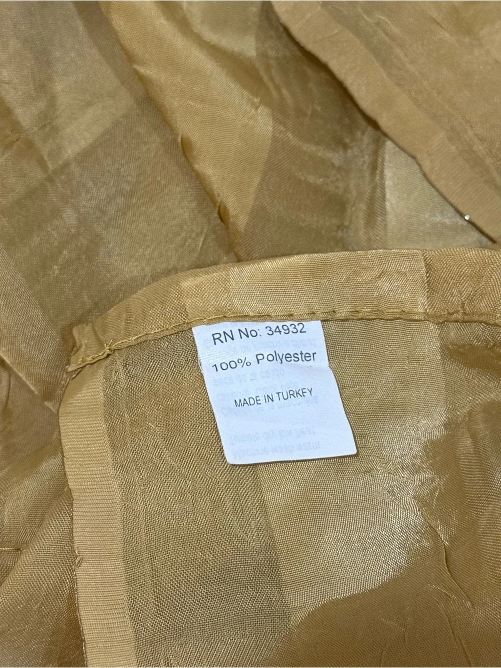 Sheer Window Scarf Set in Caramel Gold Set of 2 New